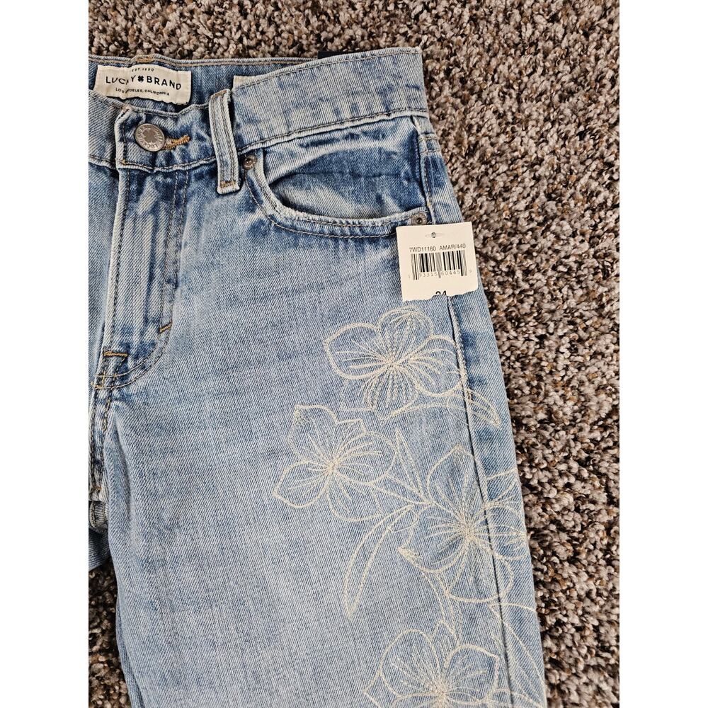 Lucky Brand womens Sz 00 (24") Sienna Slim Boyfriend Blue Jeans Light Wash NEW - Picture 2 of 5